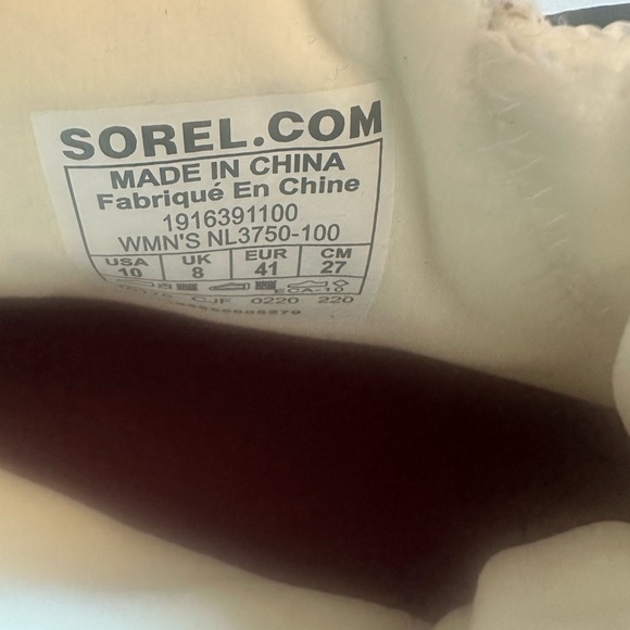 NWT white waterproof high top Sorel snow sneakers size 10 - Picture 4 of 4